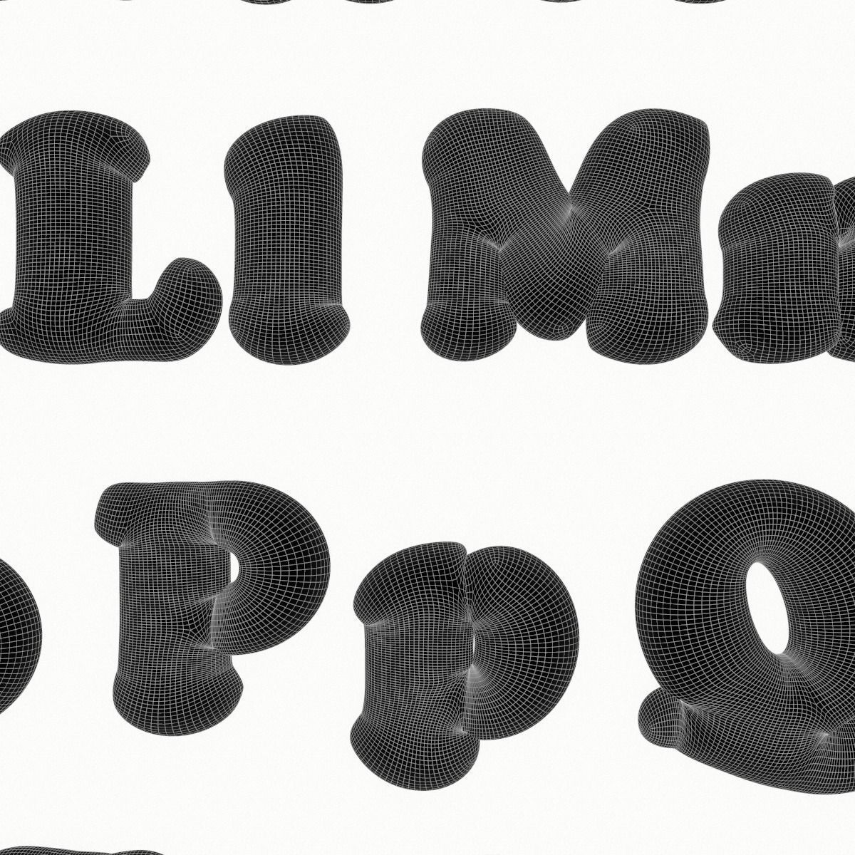 Balloon Alphabet Pack 3D model_26