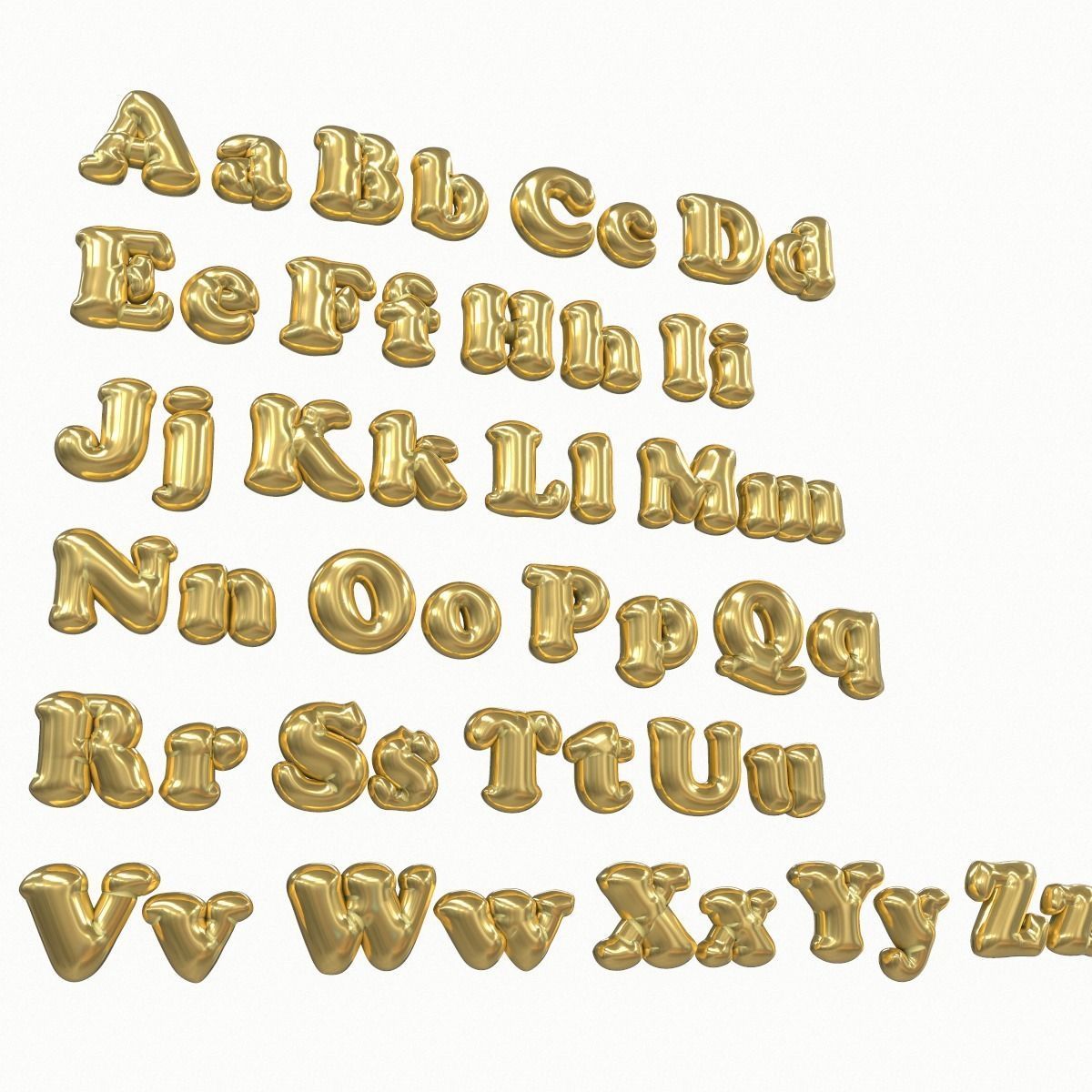 Balloon Alphabet Pack 3D model_2