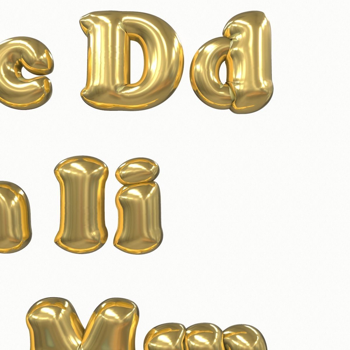 Balloon Alphabet Pack 3D model_13