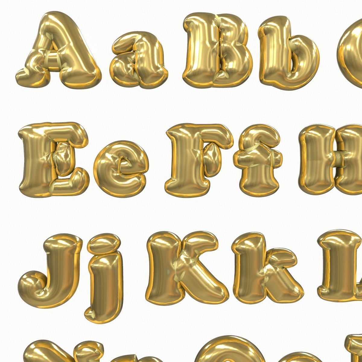 Balloon Alphabet Pack 3D model_5