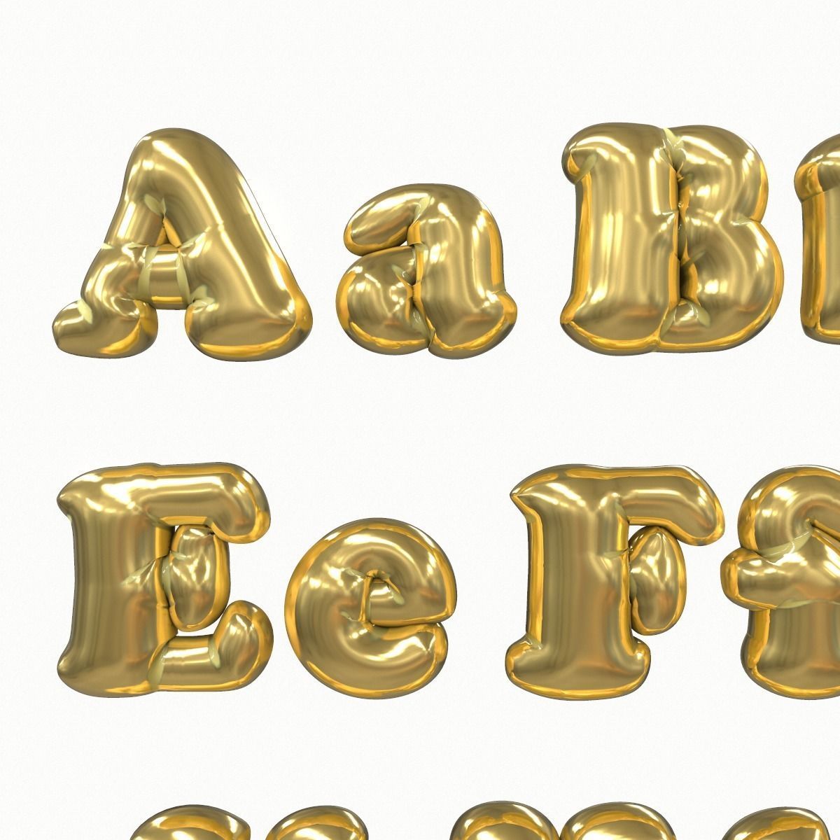 Balloon Alphabet Pack 3D model_11