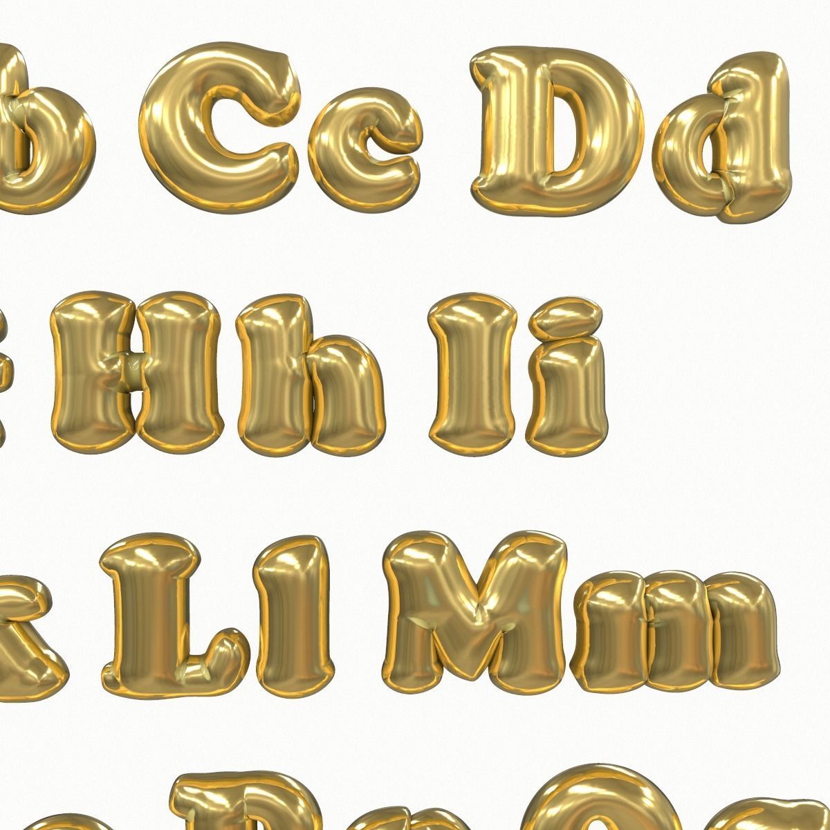 Balloon Alphabet Pack 3D model_6