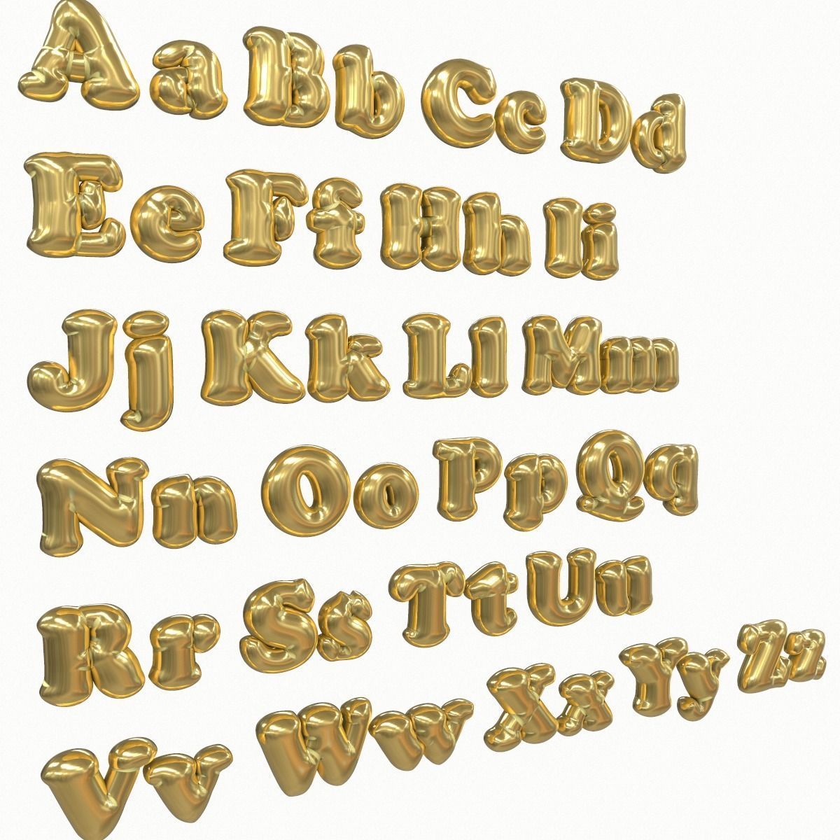 Balloon Alphabet Pack 3D model_4