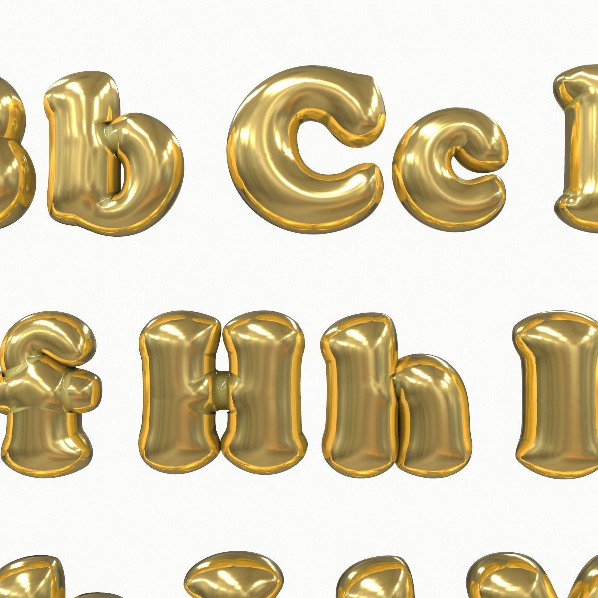 Balloon Alphabet Pack 3D model_12