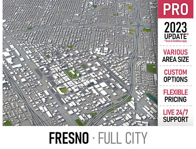 Fresno  Low-poly 3D model