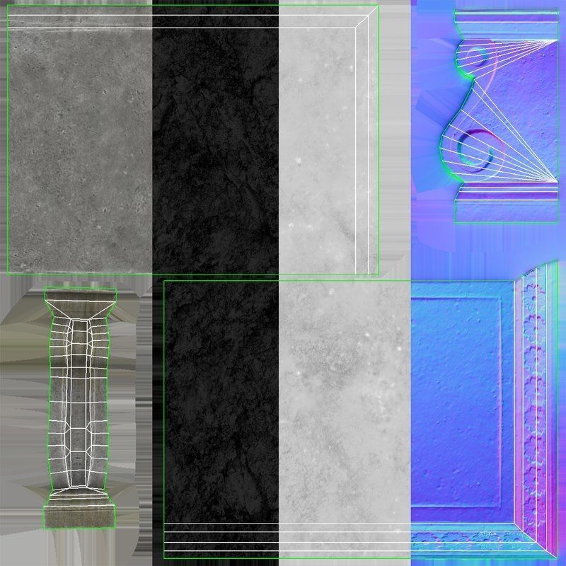 Stone Bench PBR Game Ready Low-poly 3D model_8