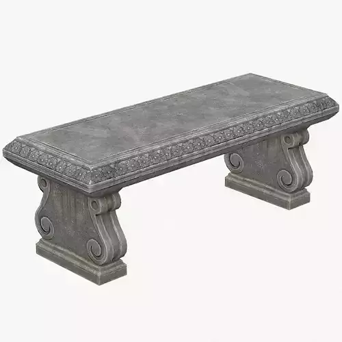 Stone Bench PBR Game Ready Low-poly 3D model
