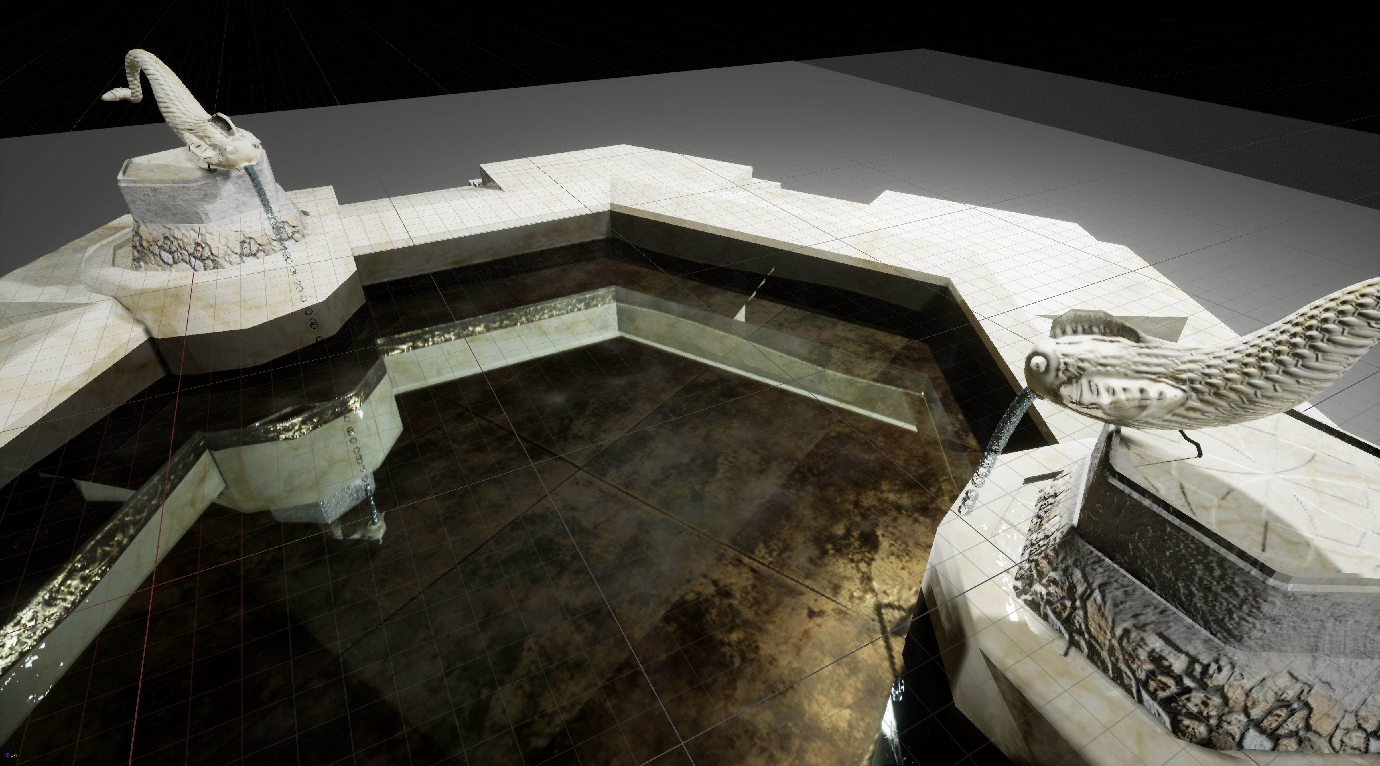 EB - Fishes fountain Low-poly 3D model_3