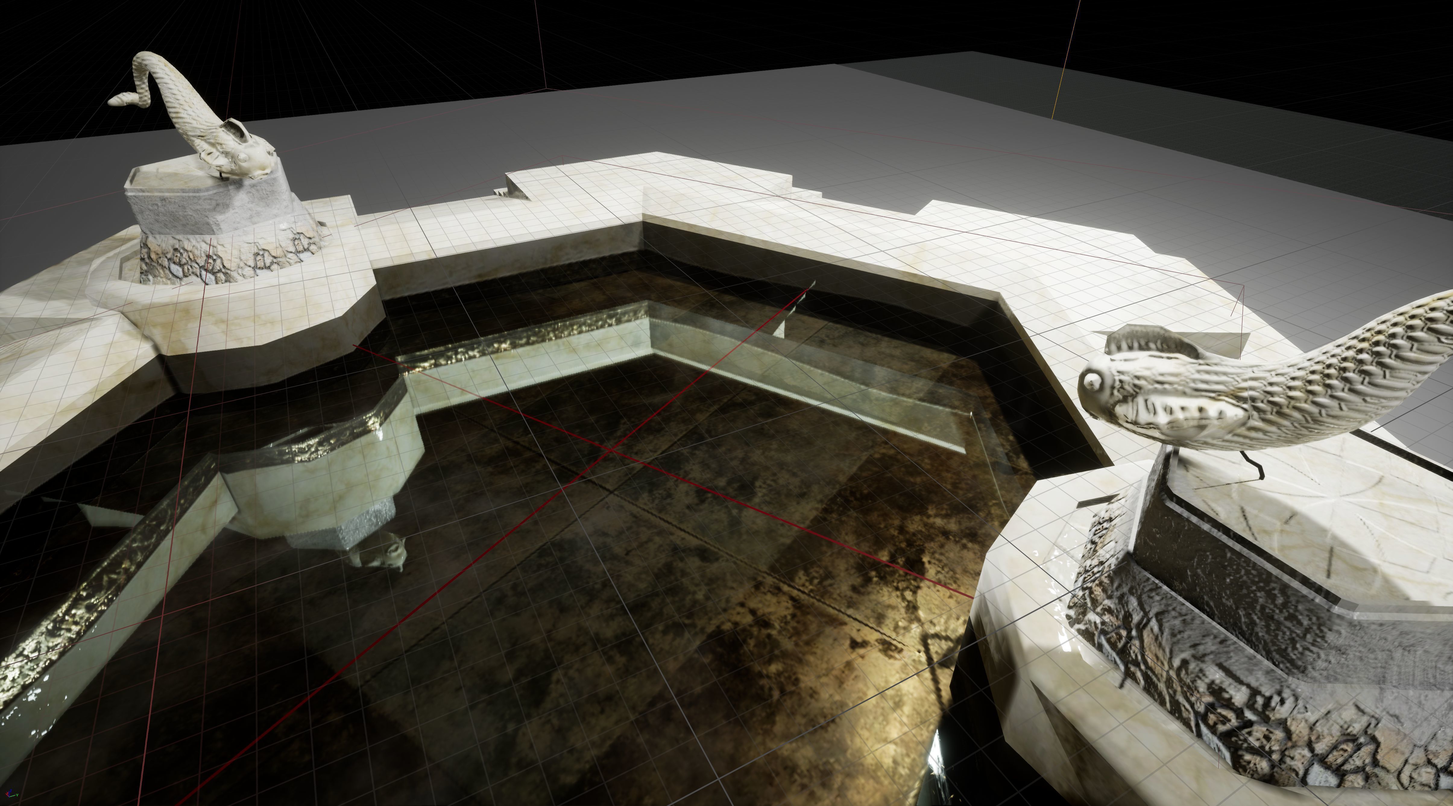 EB - Fishes fountain Low-poly 3D model_4