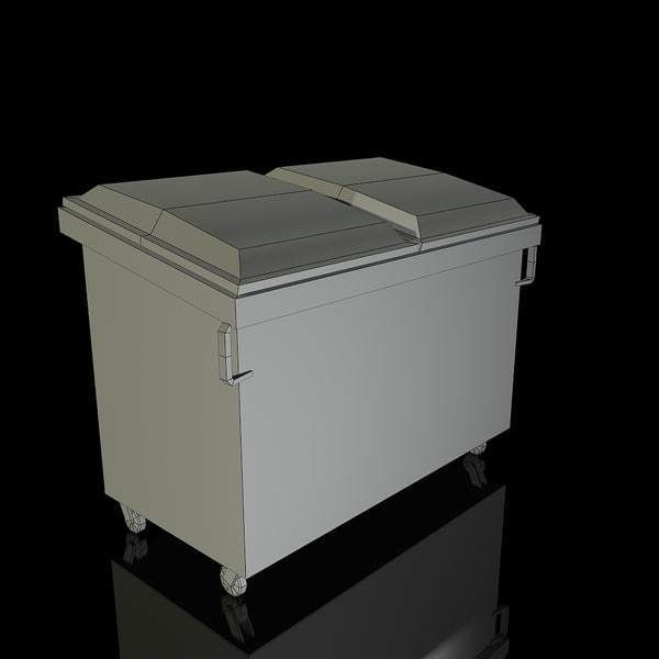 Low Poly Dumpster trash can Low-poly 3D model_4