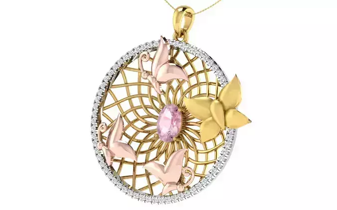 Women pendant earrings set 3dm stl render detail 3D print model