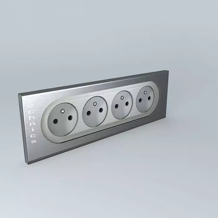 blocks 4 sockets Free 3D model
