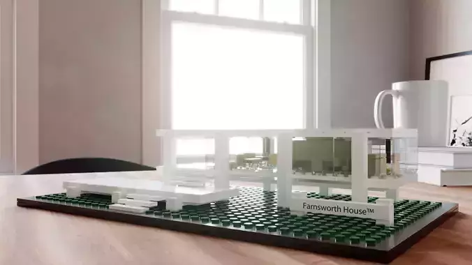 LEGO Farnsworth House by Mies Van Der Rohe 
