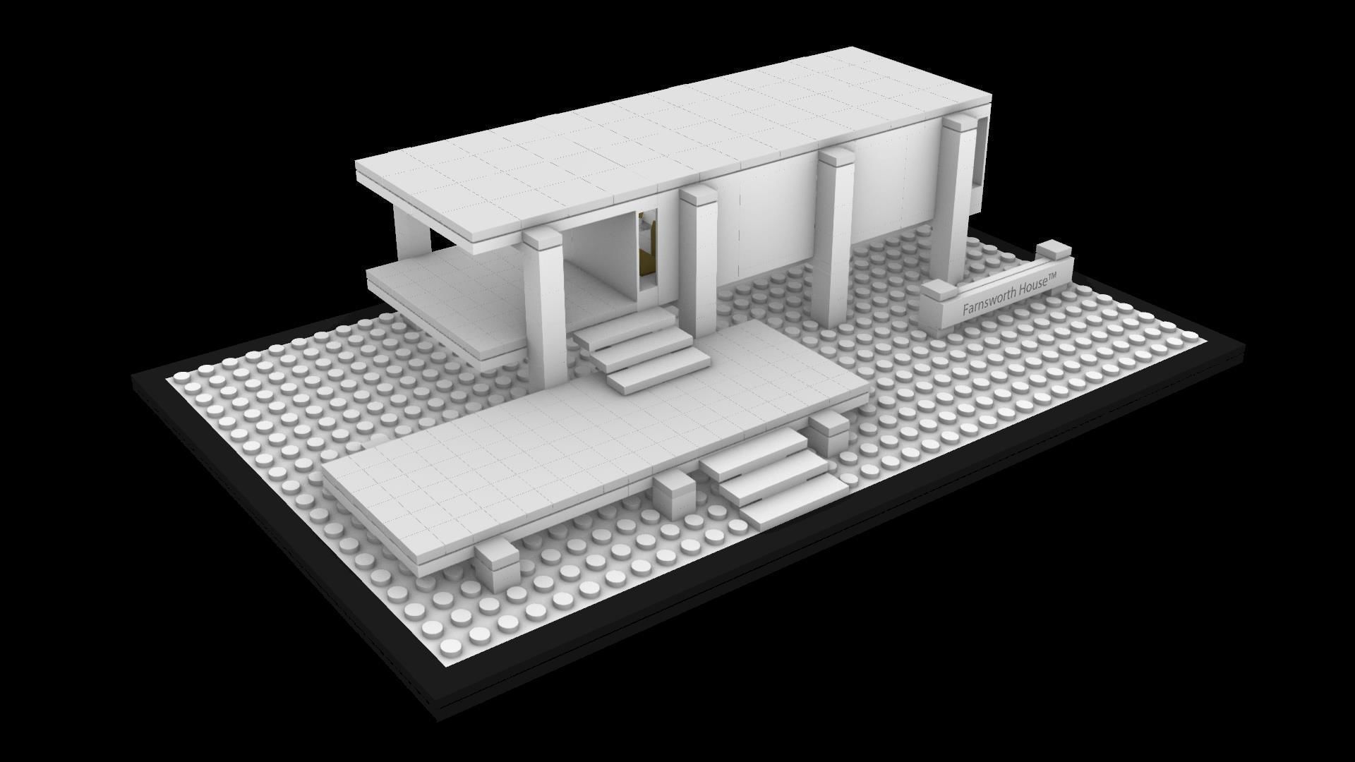 LEGO Farnsworth House by Mies Van Der Rohe 3D model_1