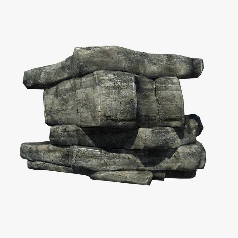 Rocky Cliff Low-poly 3D model_3