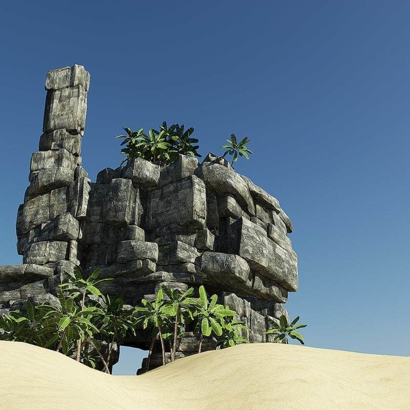 Rocky Cliff Low-poly 3D model_6