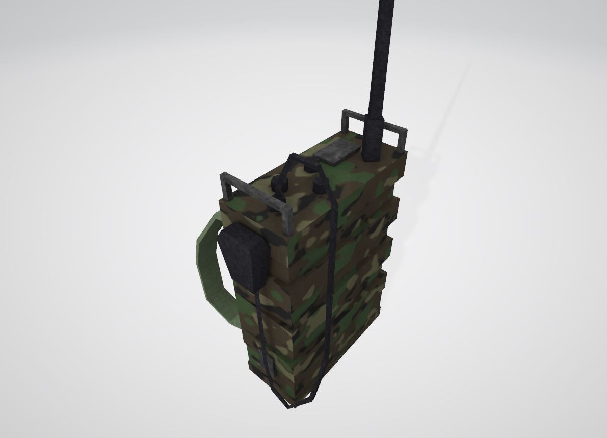 Military Radio Backpack Low-poly 3D model_2
