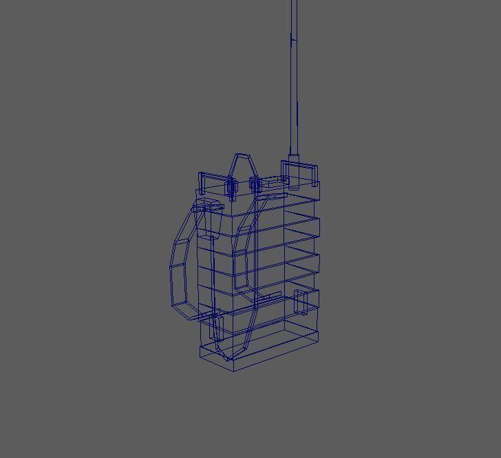 Military Radio Backpack Low-poly 3D model_3