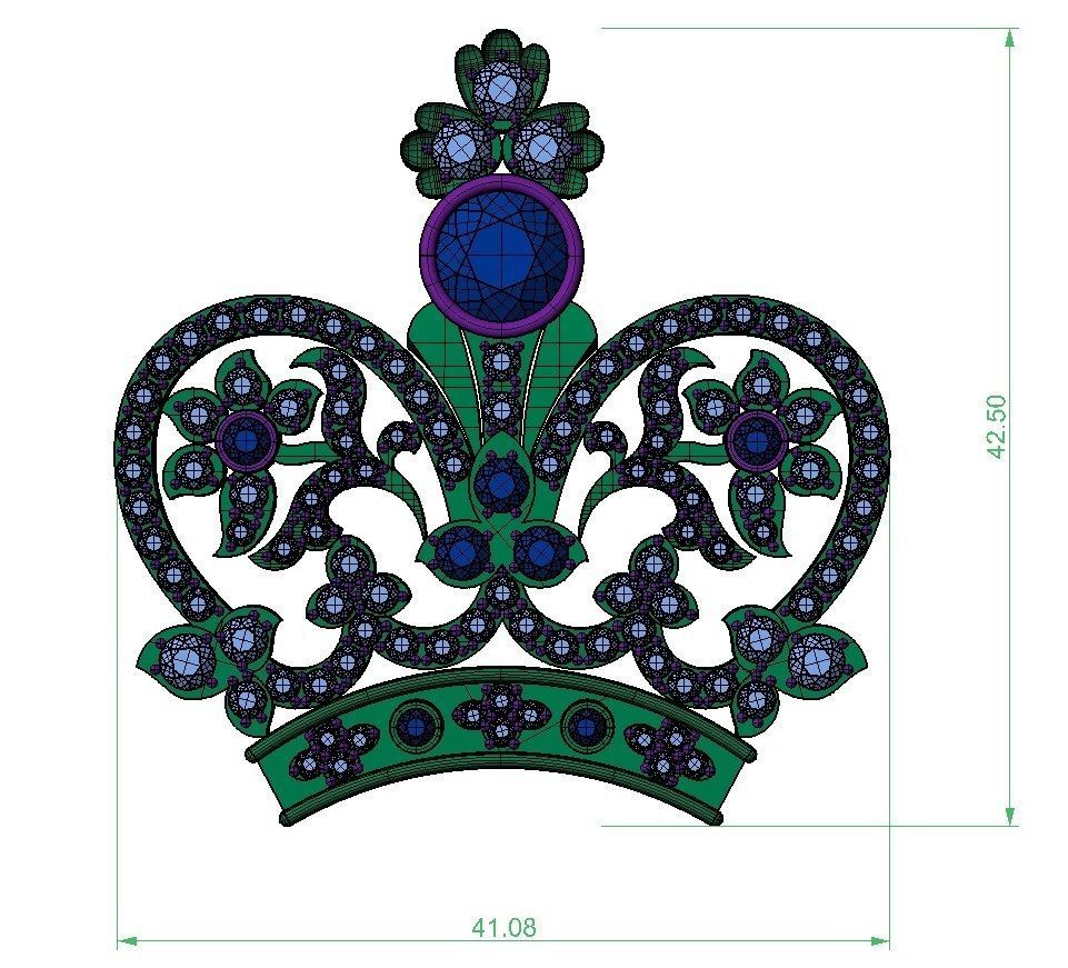pendant crown  3D print model_4