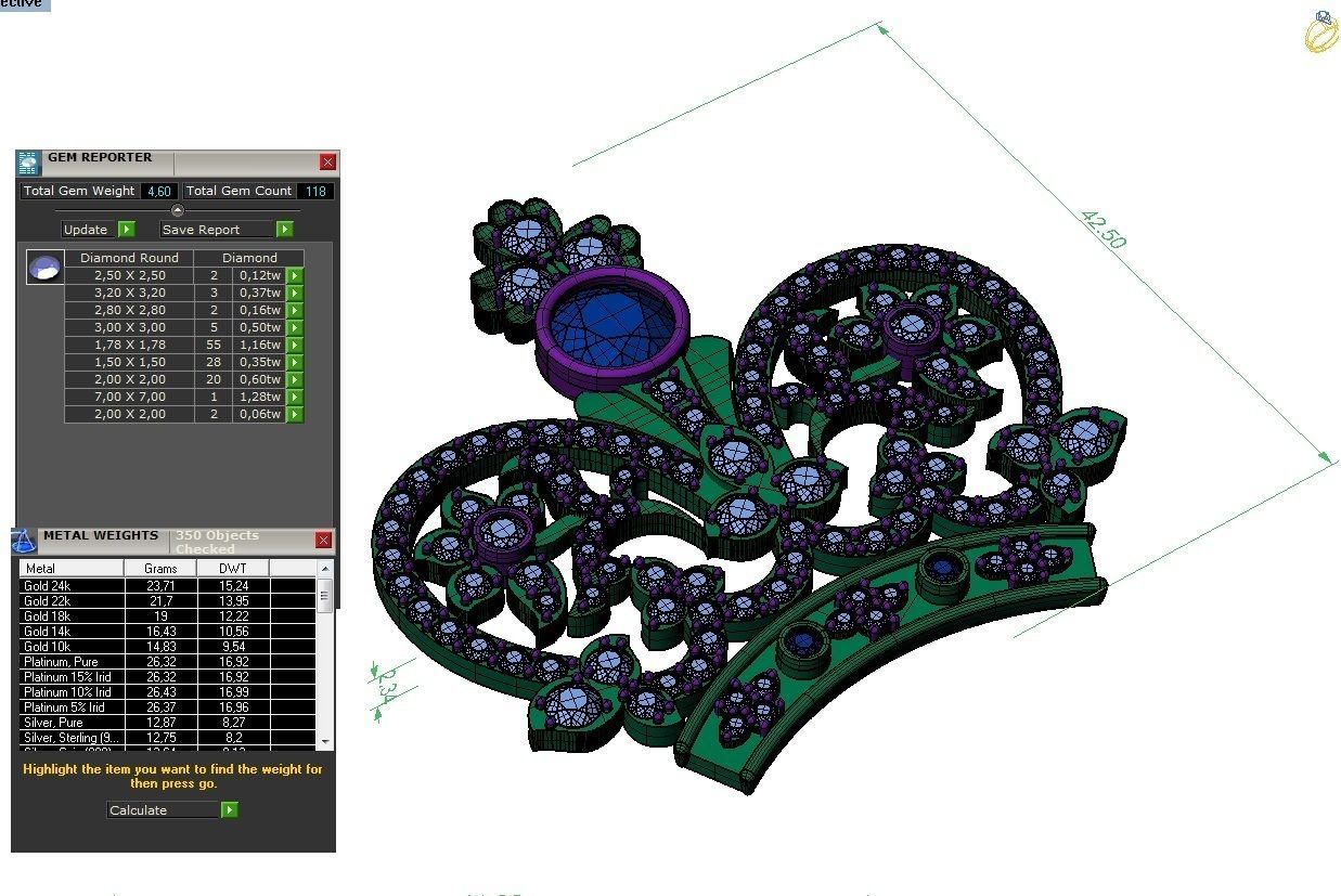 pendant crown  3D print model_5