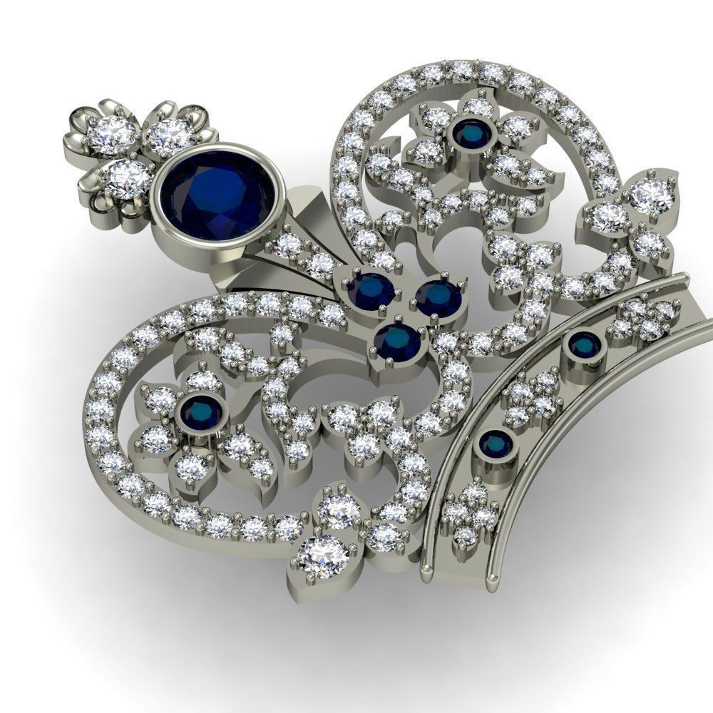 pendant crown  3D print model_3