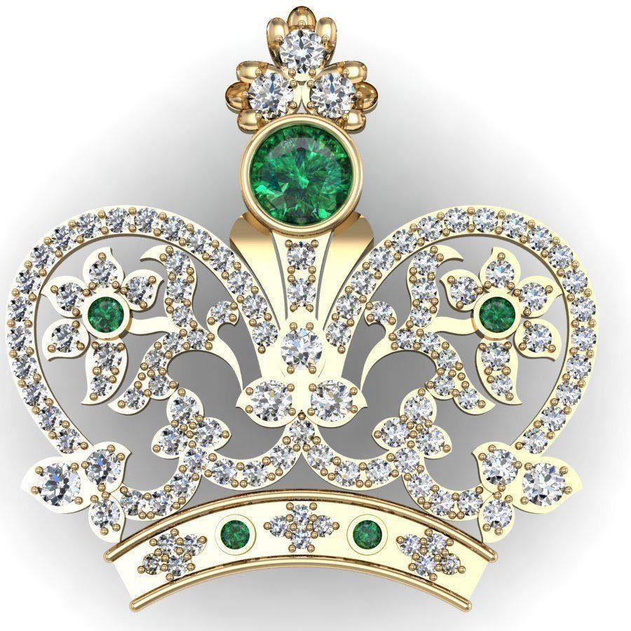 pendant crown  3D print model_2