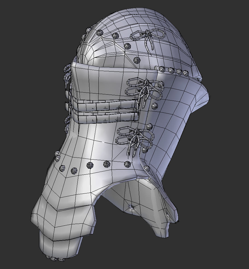 Roses Stechhelm Low-poly 3D model_3