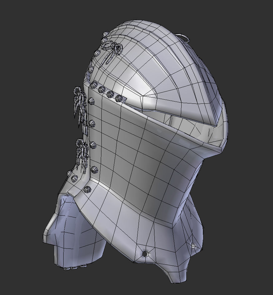 Roses Stechhelm Low-poly 3D model_2