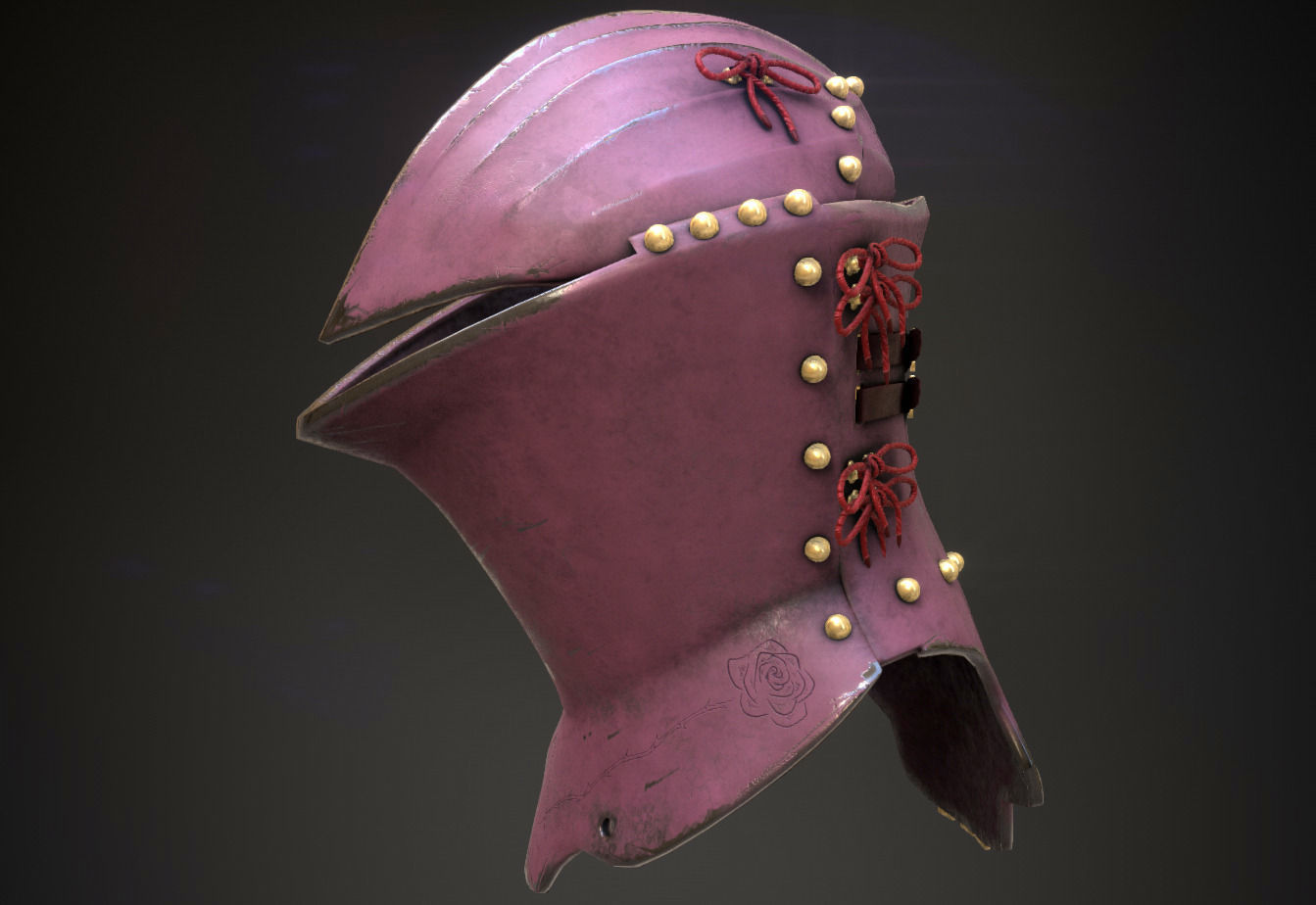 Roses Stechhelm Low-poly 3D model_10