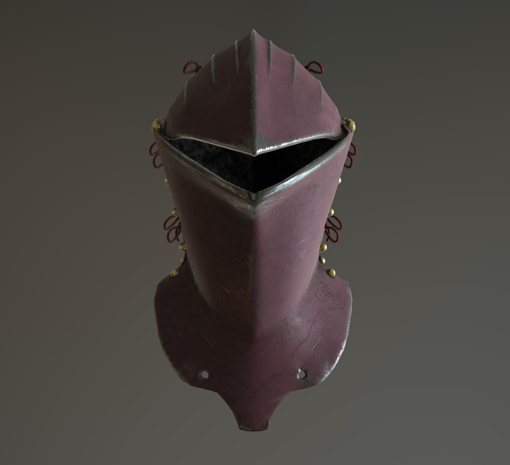 Roses Stechhelm Low-poly 3D model_5