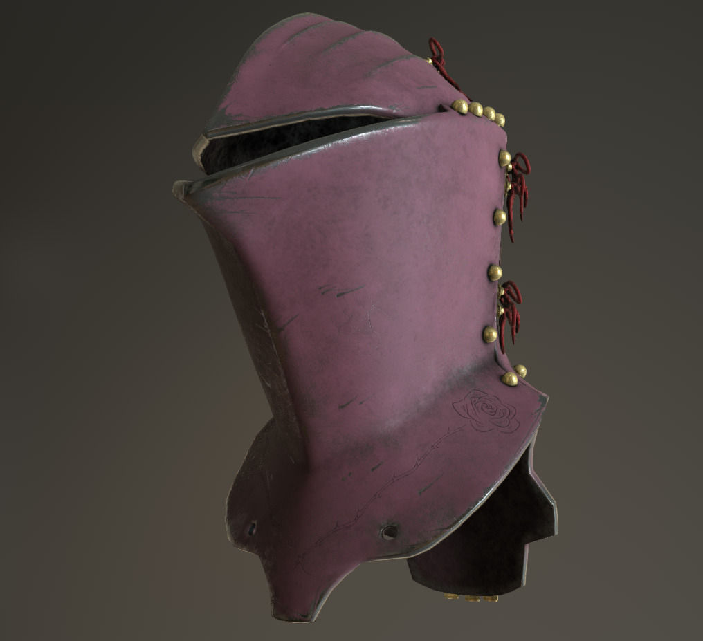 Roses Stechhelm Low-poly 3D model_9