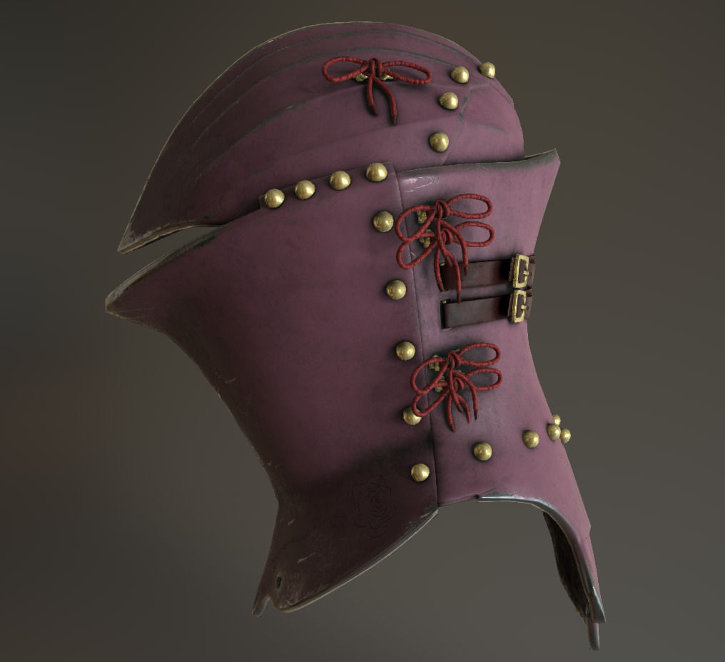 Roses Stechhelm Low-poly 3D model_4