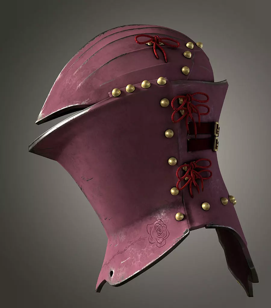 Roses Stechhelm Low-poly 3D model_0
