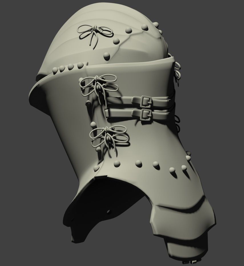 Roses Stechhelm Low-poly 3D model_1