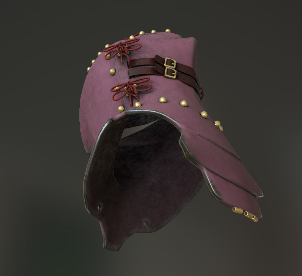 Roses Stechhelm Low-poly 3D model_8