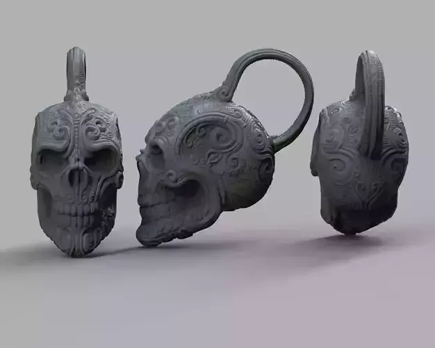 Skull necklace and decorative skull