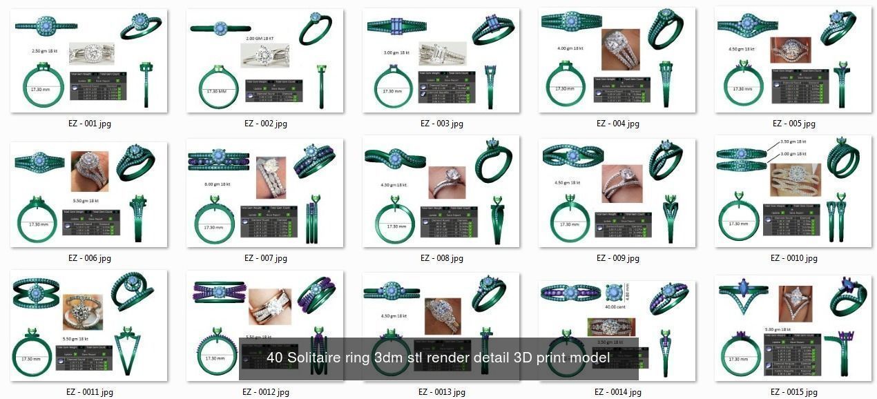 1000 Women ring 3dm stl render detail 3D print model 3D Model Collection_8