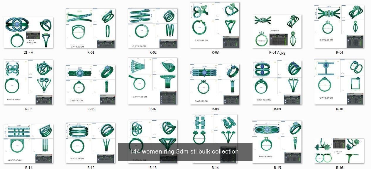 1000 Women ring 3dm stl render detail 3D print model 3D Model Collection_9