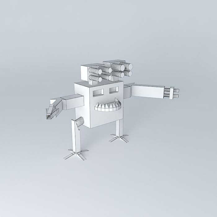 walker robot with eyes Free 3D model_3