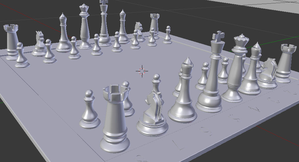 Chess Board with detailed Pieces Free 3D model_7