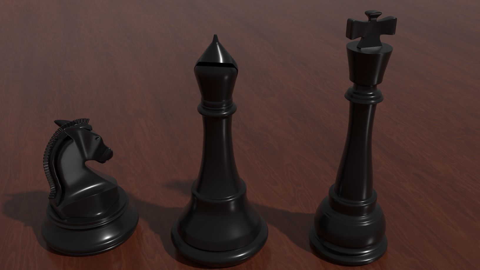 Chess Board with detailed Pieces Free 3D model_2
