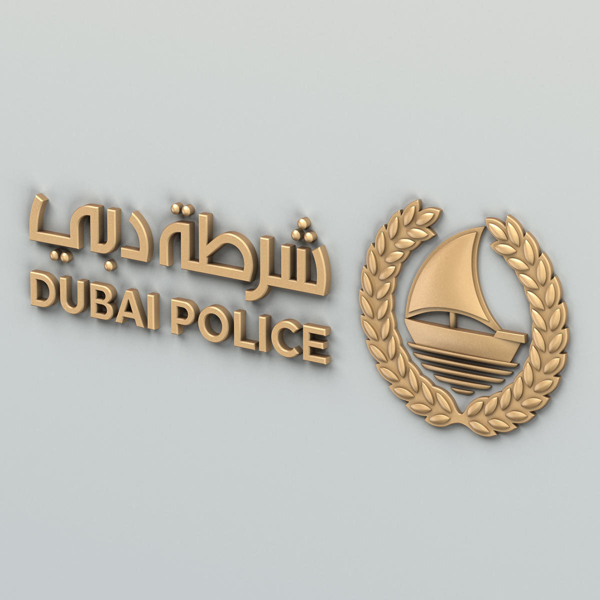 Dubai city Police emblem 3D model_5