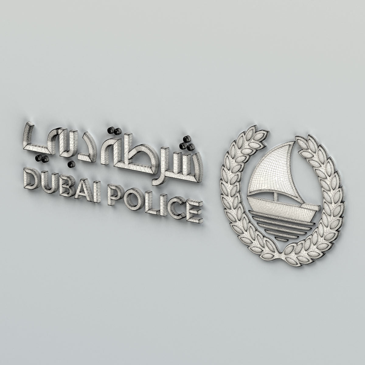 Dubai city Police emblem 3D model_13