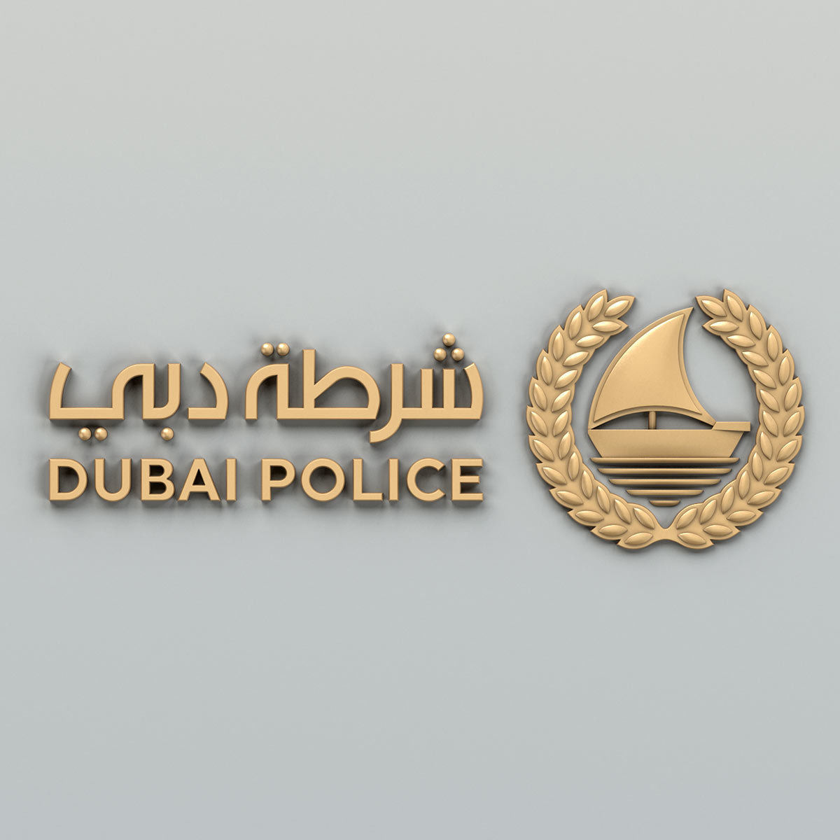 Dubai city Police emblem 3D model_3