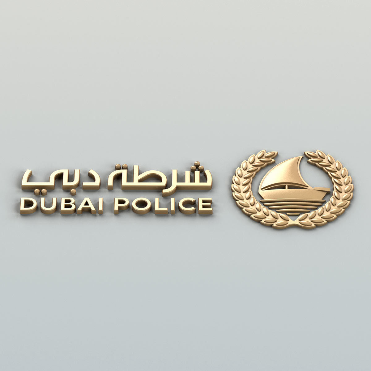 Dubai city Police emblem 3D model_7