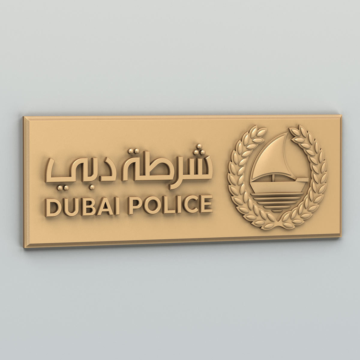 Dubai city Police emblem 3D model_2