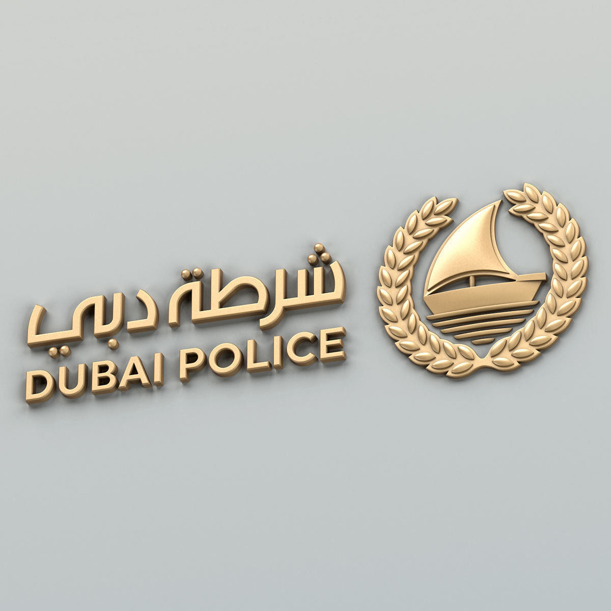 Dubai city Police emblem 3D model_9