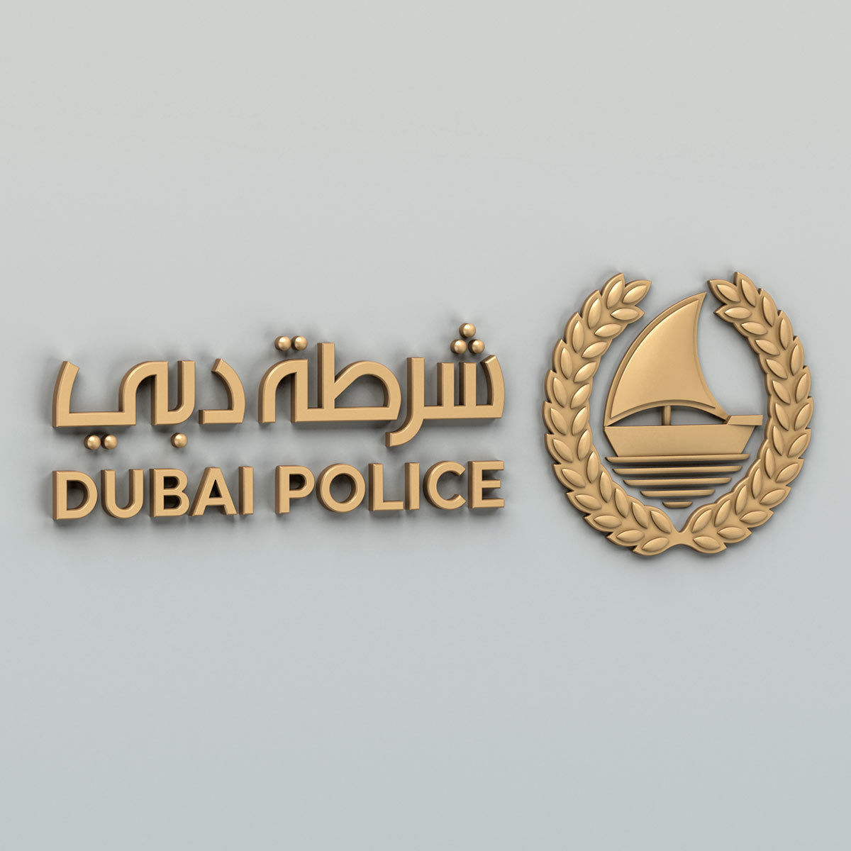 Dubai city Police emblem 3D model_1