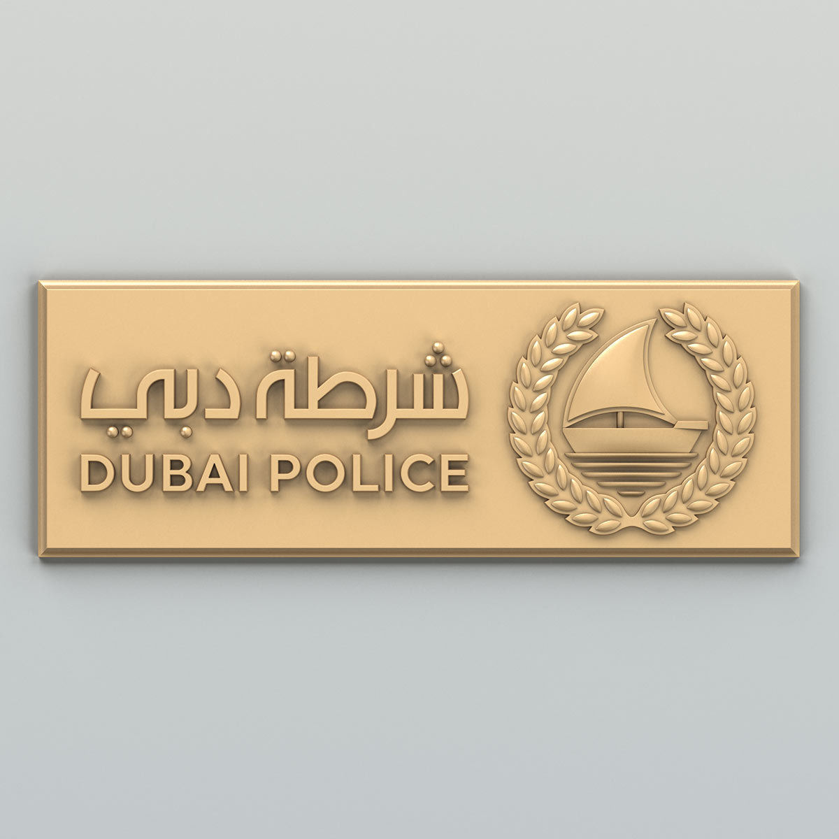 Dubai city Police emblem 3D model_4