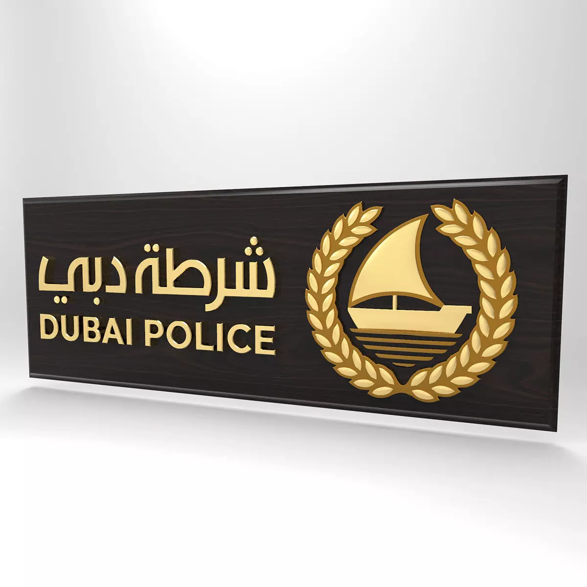Dubai city Police emblem 3D model_0